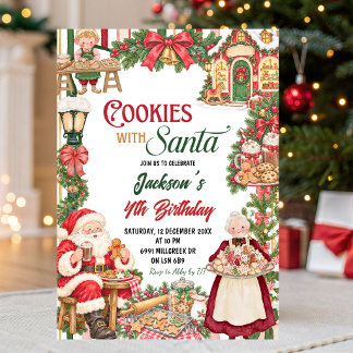 Invitation Thème de cookies de Noël avec l'anniversaire de No