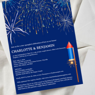 Invitation Thème de couple pour le 14 juillet à la douche de