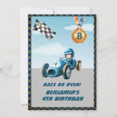 Invitation Thème de course automobile pour garçon 4ème annive (Dos)