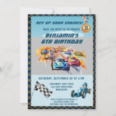Invitation Thème de course automobile pour garçon pour un 6èm (Devant)