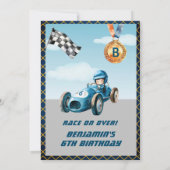 Invitation Thème de course automobile pour garçon pour un 6èm (Dos)