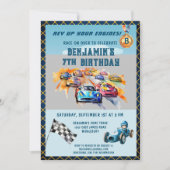 Invitation Thème de course automobile pour garçon pour un 7èm (Devant)