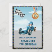Invitation Thème de course automobile pour garçon pour un 7èm (Dos)