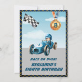 Invitation Thème de course automobile pour garçon pour un 8èm (Dos)