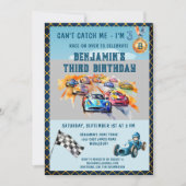 Invitation Thème de course automobile pour garçon pour un ann (Devant)