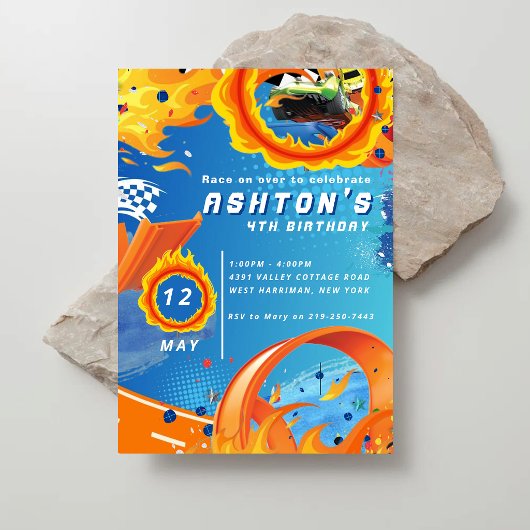 Invitation Thème de course de voitures automatiques