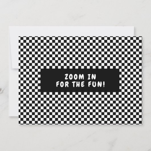 Invitation Thème de course modifiable pour l'anniversaire des (Dos)