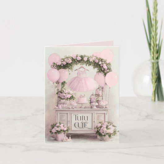 Invitation Thème de danseuse classique rose pour filles Tutu (Devant)