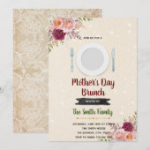Invitation thème de dîner de la fête des mères (Devant / Derrière)
