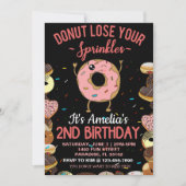 Invitation Thème de donut pour le 2e anniversaire Deux ans (Devant)