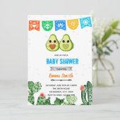 Invitation Thème de douche bleu fiesta avocat (Debout devant)