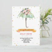 Invitation Thème de douche de bébé parapluie (Debout devant)