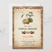 Invitation Thème de douche de couples de poire (Devant)