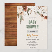 Invitation thème de douche de fleurs bohème (Devant / Derrière)