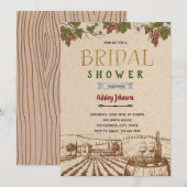 Invitation Thème de douche de mariée de vignoble rustique Inv (Devant / Derrière)