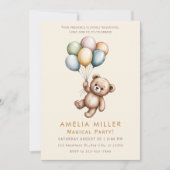 Invitation Thème de fête avec des animaux mignons (Devant)