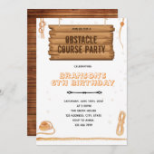 Invitation Thème de fête avec parcours d'obstacles à cordes (Devant / Derrière)