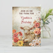 Invitation Thème de fête chic de ferme de campagne (Debout devant)