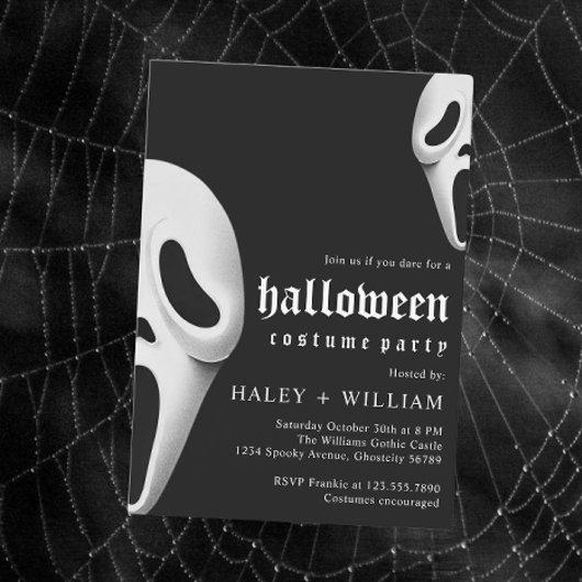 Invitation Thème de fête costumée d'Halloween Fantôme Épouvan