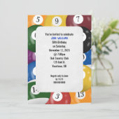 Invitation Thème de fête d'anniversaire Billiard (Debout devant)