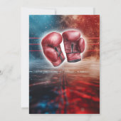 Invitation Thème de fête d'anniversaire Boxe à l'heure du jeu (Dos)