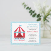 Invitation Thème de fête d'anniversaire de carnaval de jardin (Debout devant)