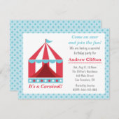 Invitation Thème de fête d'anniversaire de carnaval de jardin (Devant / Derrière)