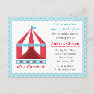 Invitation Thème de fête d'anniversaire de carnaval de jardin