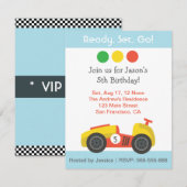 Invitation Thème de fête d'anniversaire de course (Devant / Derrière)