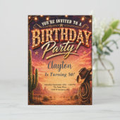 Invitation Thème de fête d'anniversaire de cow-boy occidental (Debout devant)