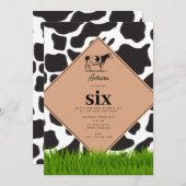 Invitation Thème de fête d'anniversaire de la ferme de la vac (Devant / Derrière)