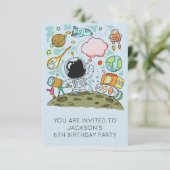 Invitation Thème de fête d'anniversaire de l'astronaute Boy (Debout devant)
