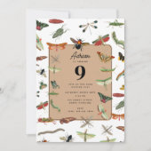 Invitation Thème de fête d'anniversaire de l'insecte Vintage  (Devant)
