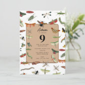 Invitation Thème de fête d'anniversaire de l'insecte Vintage  (Debout devant)