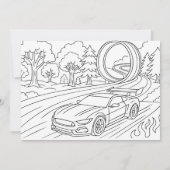 Invitation Thème de fête d'anniversaire des 5 ans de Fast Car (Dos)