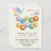 Invitation Thème de fête d'anniversaire musique pop coréenne  (Devant)