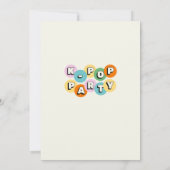 Invitation Thème de fête d'anniversaire musique pop coréenne  (Dos)