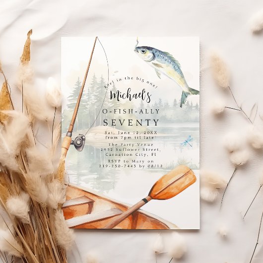 Invitation Thème de fête d'anniversaire "O-Fish-Ally" pour le