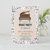 Invitation Thème de fête d'anniversaire piano musical (Debout devant)