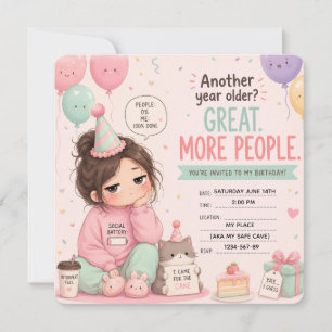 Invitation Thème de fête d'anniversaire pour batterie sociale