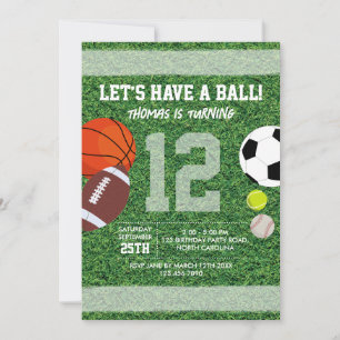 Invitation Thème de fête d'anniversaire pour enfants avec bal