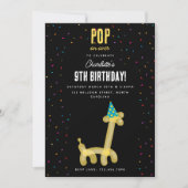 Invitation Thème de fête d'anniversaire pour enfants girafe a (Devant)