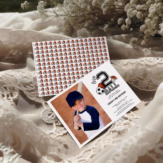 Invitation Thème de fête d'anniversaire pour garçon de 2 ans