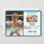 Invitation Thème de fête d'anniversaire pour garçon de 2 ans  (Devant)