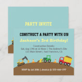 Invitation Thème de fête d'anniversaire pour garçons avec des (Devant / Derrière)