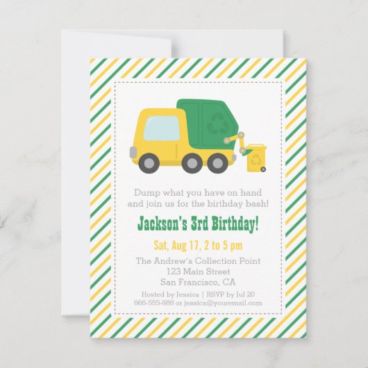 Invitation Thème de fête d'anniversaire pour garçons sur le c (Devant)