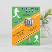 Invitation Thème de fête d'anniversaire pour joueur de baseba (Debout devant)