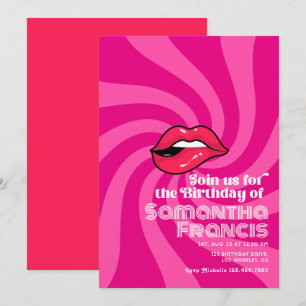 Invitation Thème de fête d'anniversaire rétro vibrant
