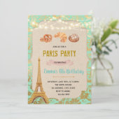 Invitation Thème de fête de boulangerie Paris sarcelle (Debout devant)