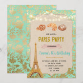 Invitation Thème de fête de boulangerie Paris sarcelle (Devant / Derrière)